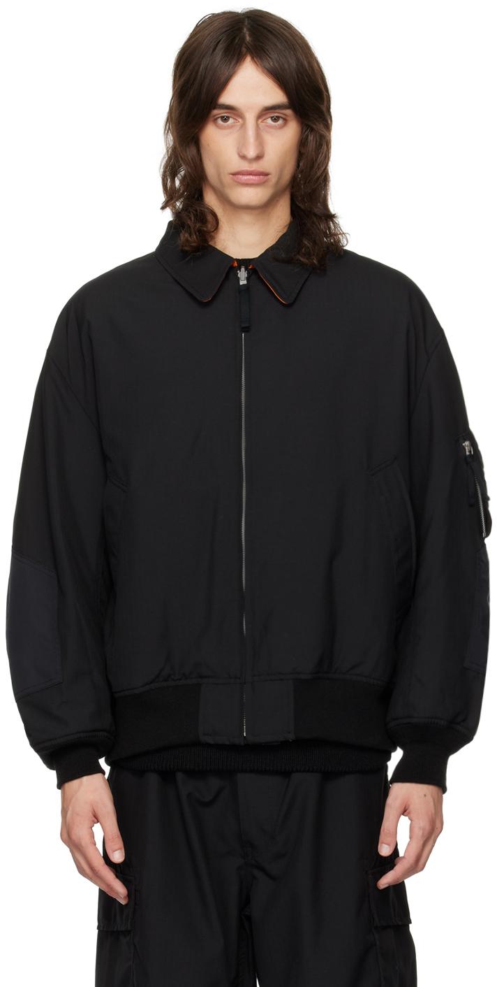 Comme des Garçons メンズ ブラック リバーシブル ボンバージャケット 