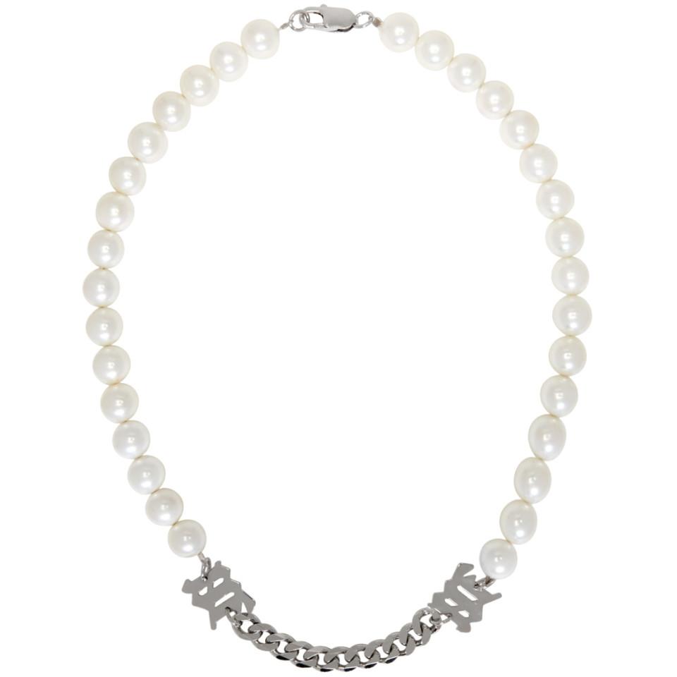 【HYERES LOR】H Edition Silver H pearl necklace 8.0-8.5 mm Silver-Blue Akoya Baroque Pearl Necklace – Pearl