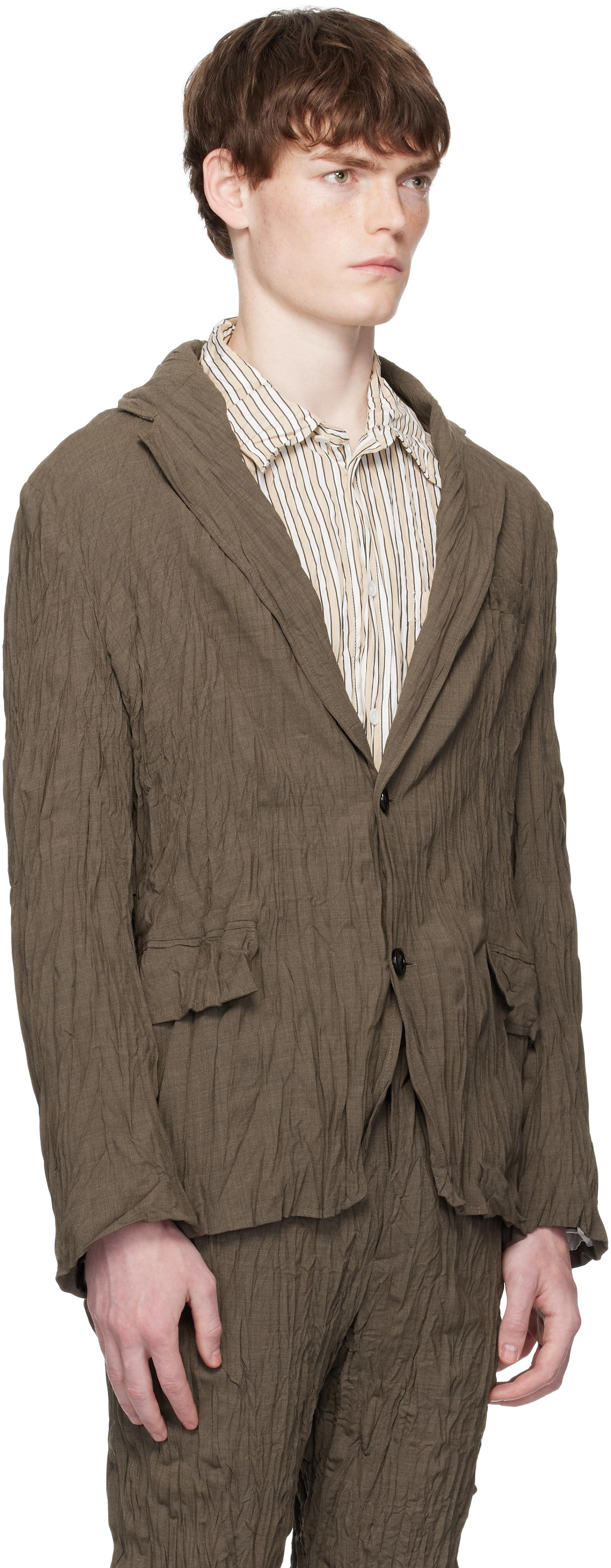 ジャケット Bottega Veneta Melange Sand Viscose Blend Blazer Checked wool and cotton-blend blazer in beige - Bottega