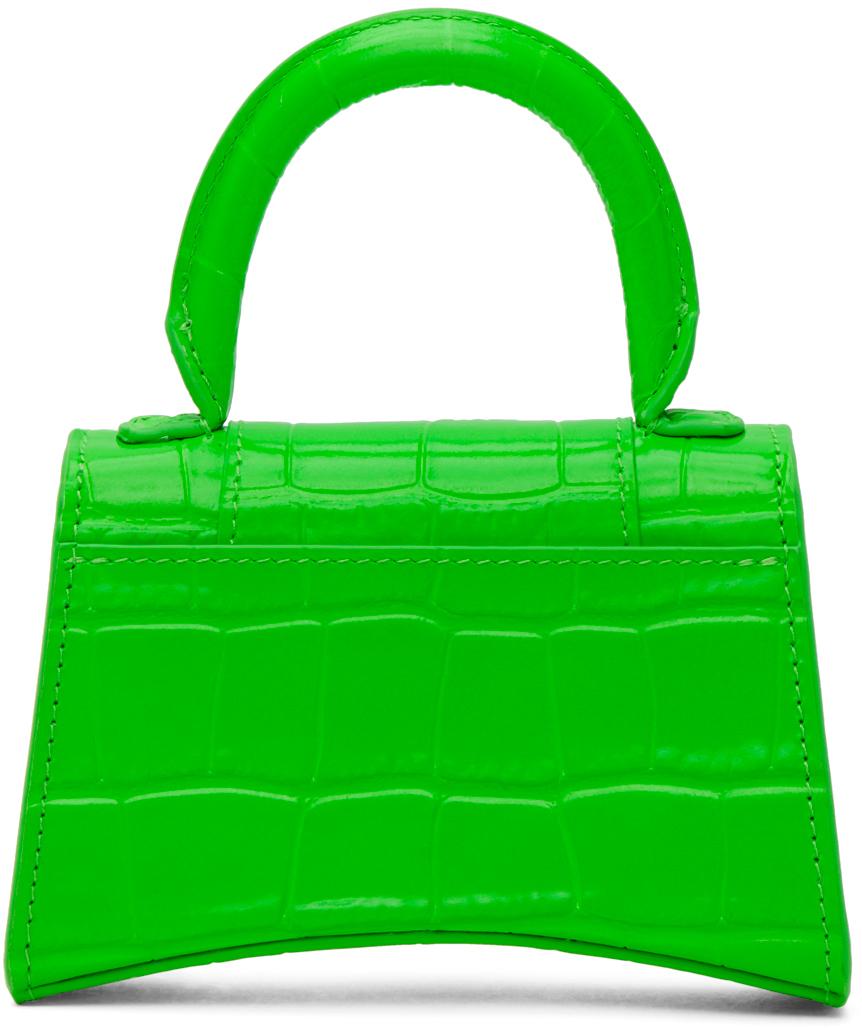 Balenciaga Green Croc Mini 'Le Cagole' Bag