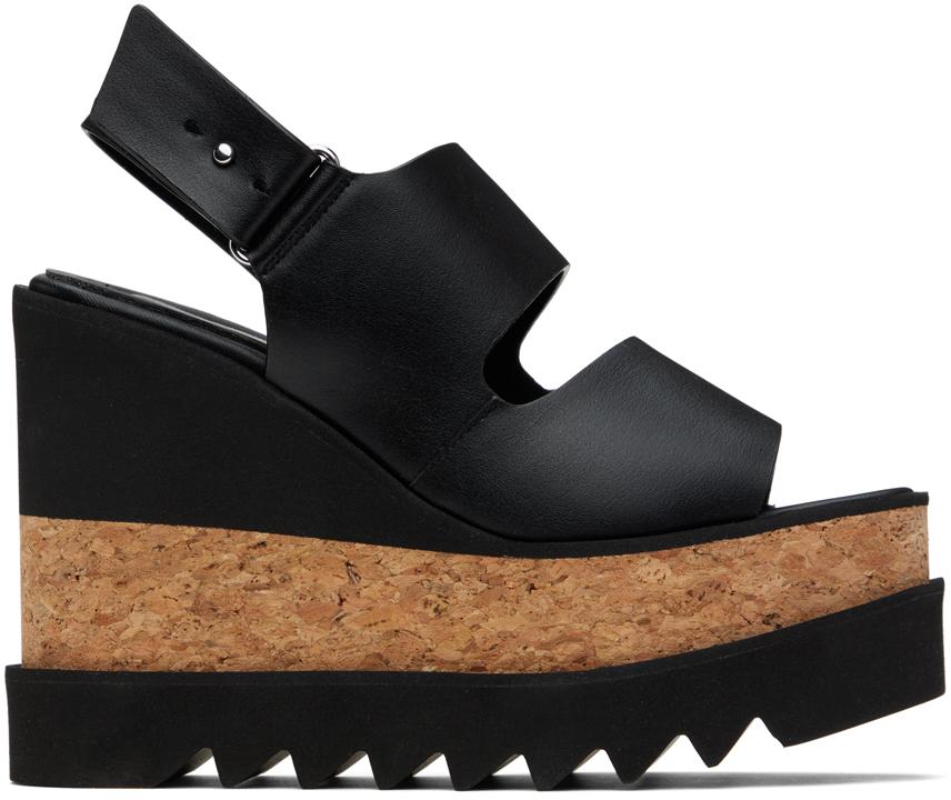 Stella McCartney レディース ブラック Sneak-elyse ウェッジサンダル 