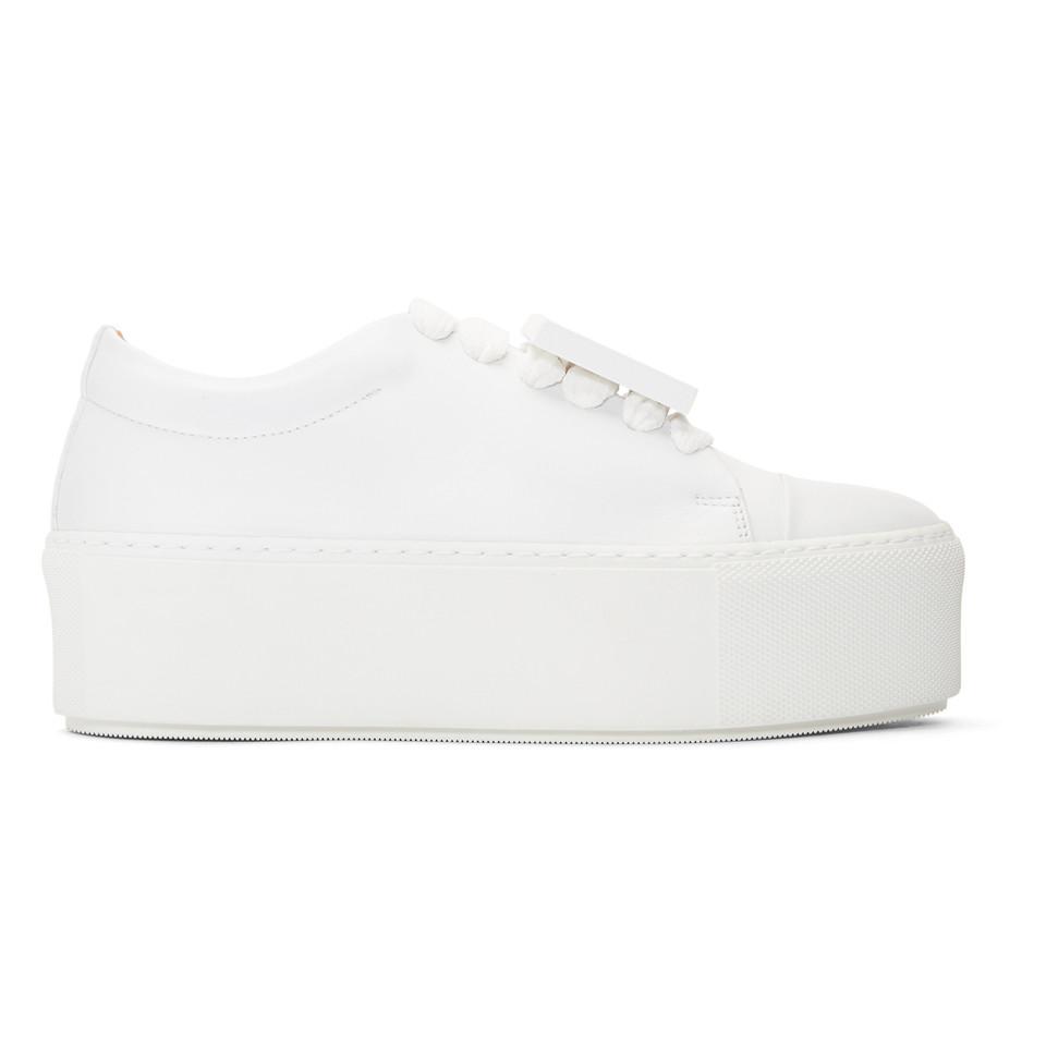 Acne Studios Leather White Drihanna Platform Sneakers - Lyst