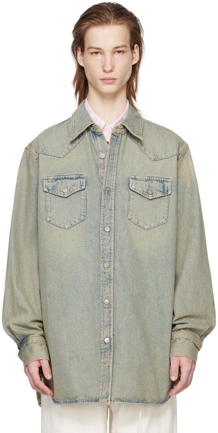 Acne Studios メンズ ブルー オーバーサイズ デニムシャツ シャツ