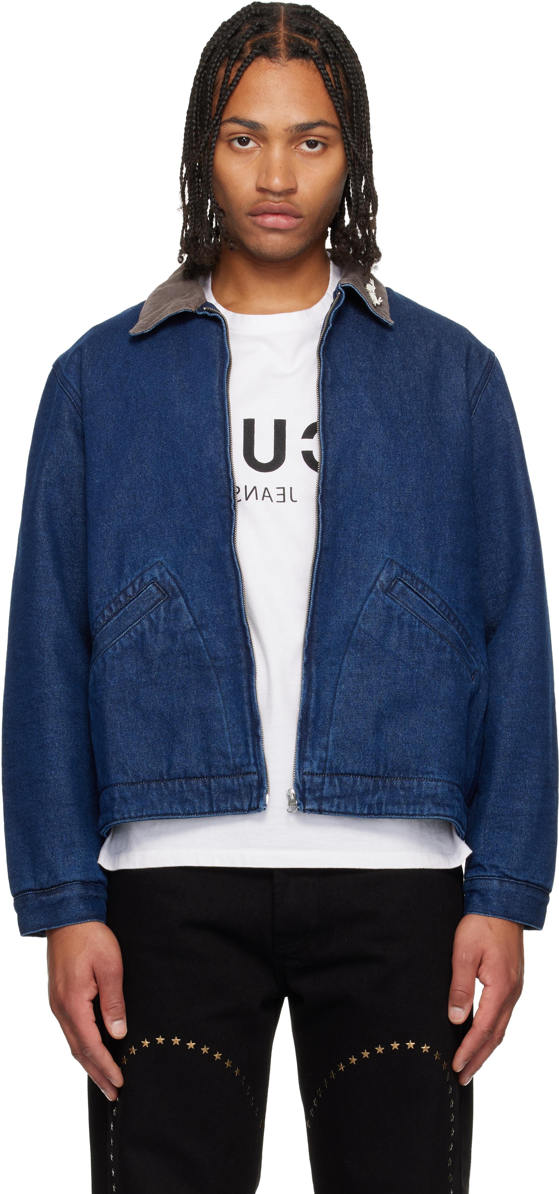 Carne bollente デニムジャケット Carne Bollente Moto Rabbit Denim Jacket in Blue for Men | Lyst