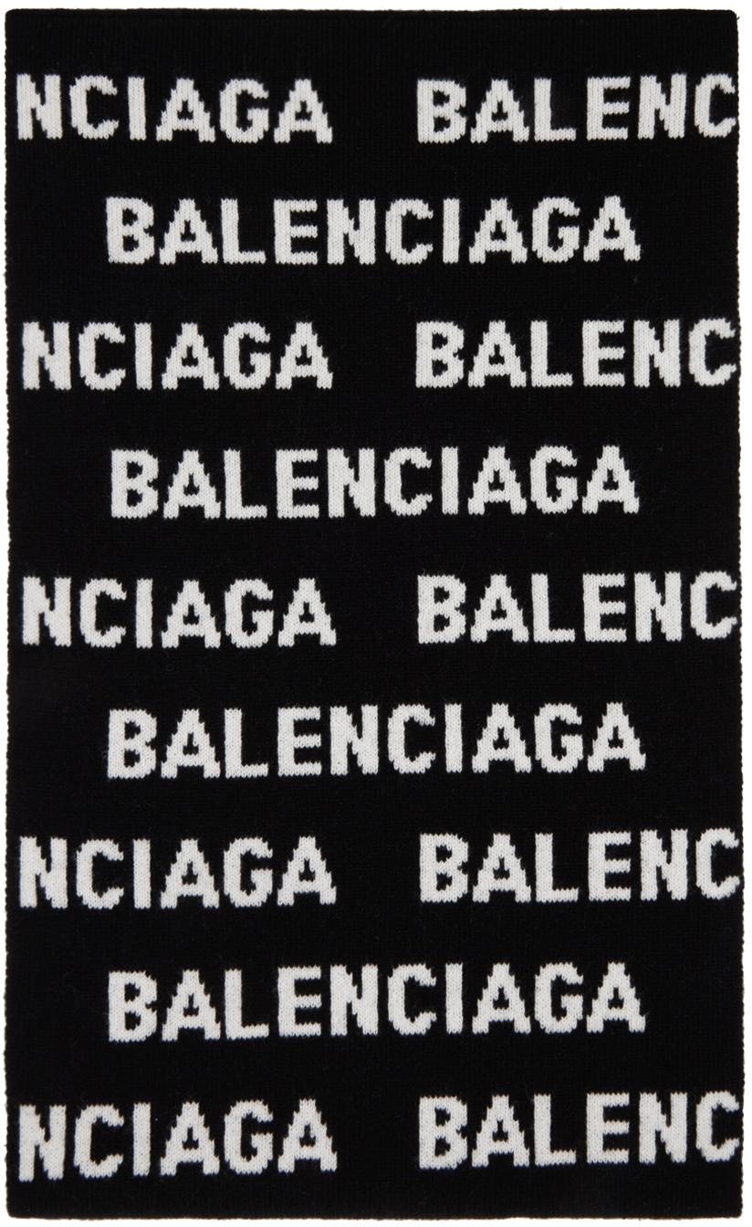 BALENCIAGA マフラー ブラック/ホワイト