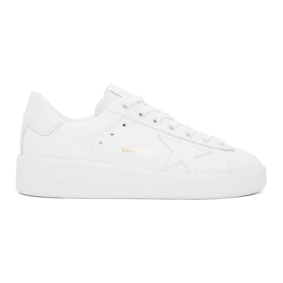 Golden Goose Deluxe Brand Leather White Pure Star Sneakers - Lyst