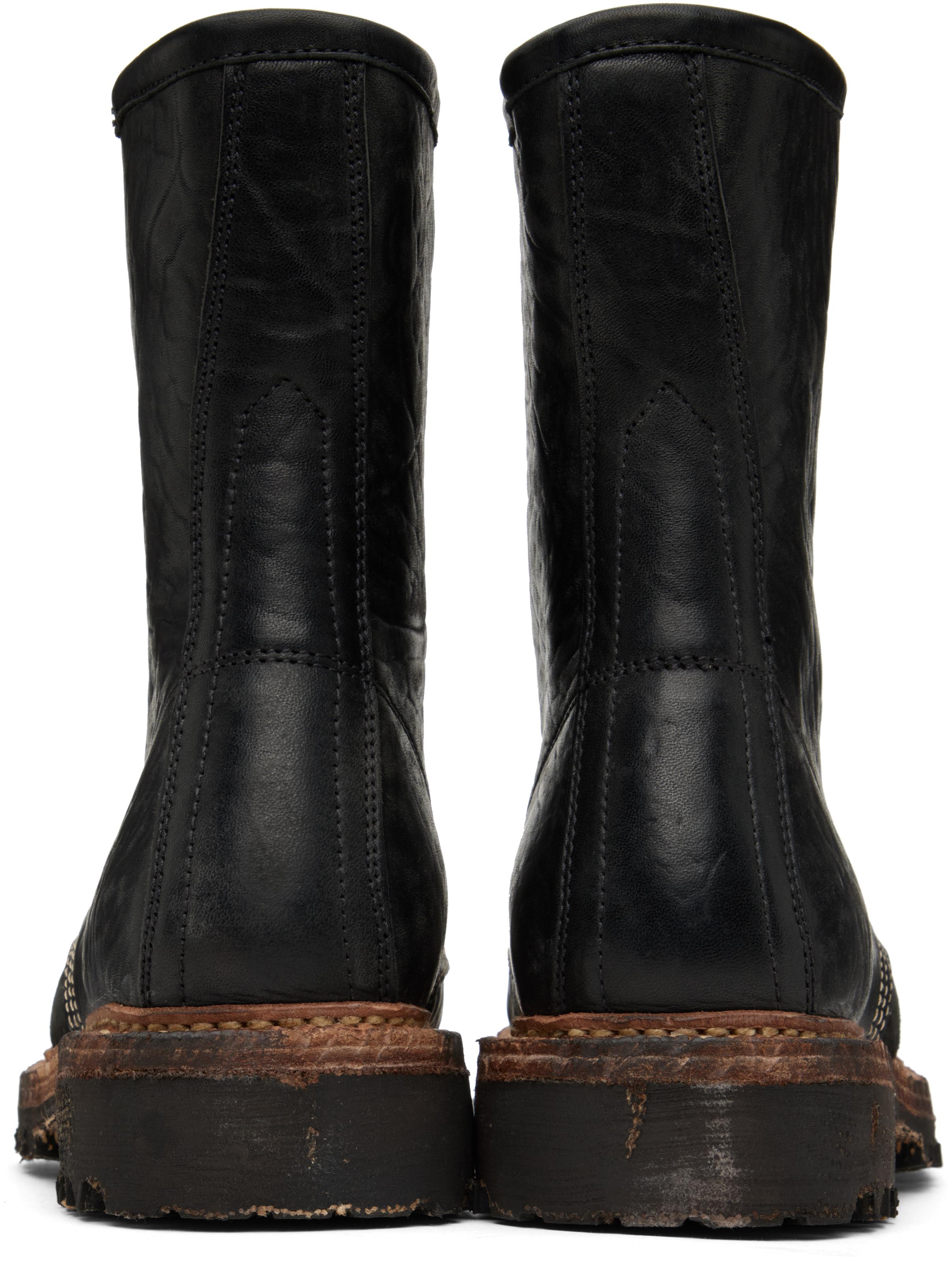 Visvim メンズ ブラック Scout Moc Hi-Folk ブーツ ブーツ