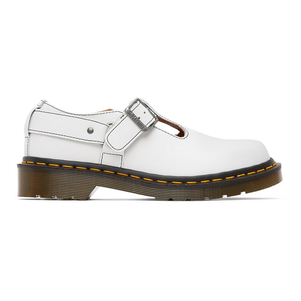cdg dr martens white