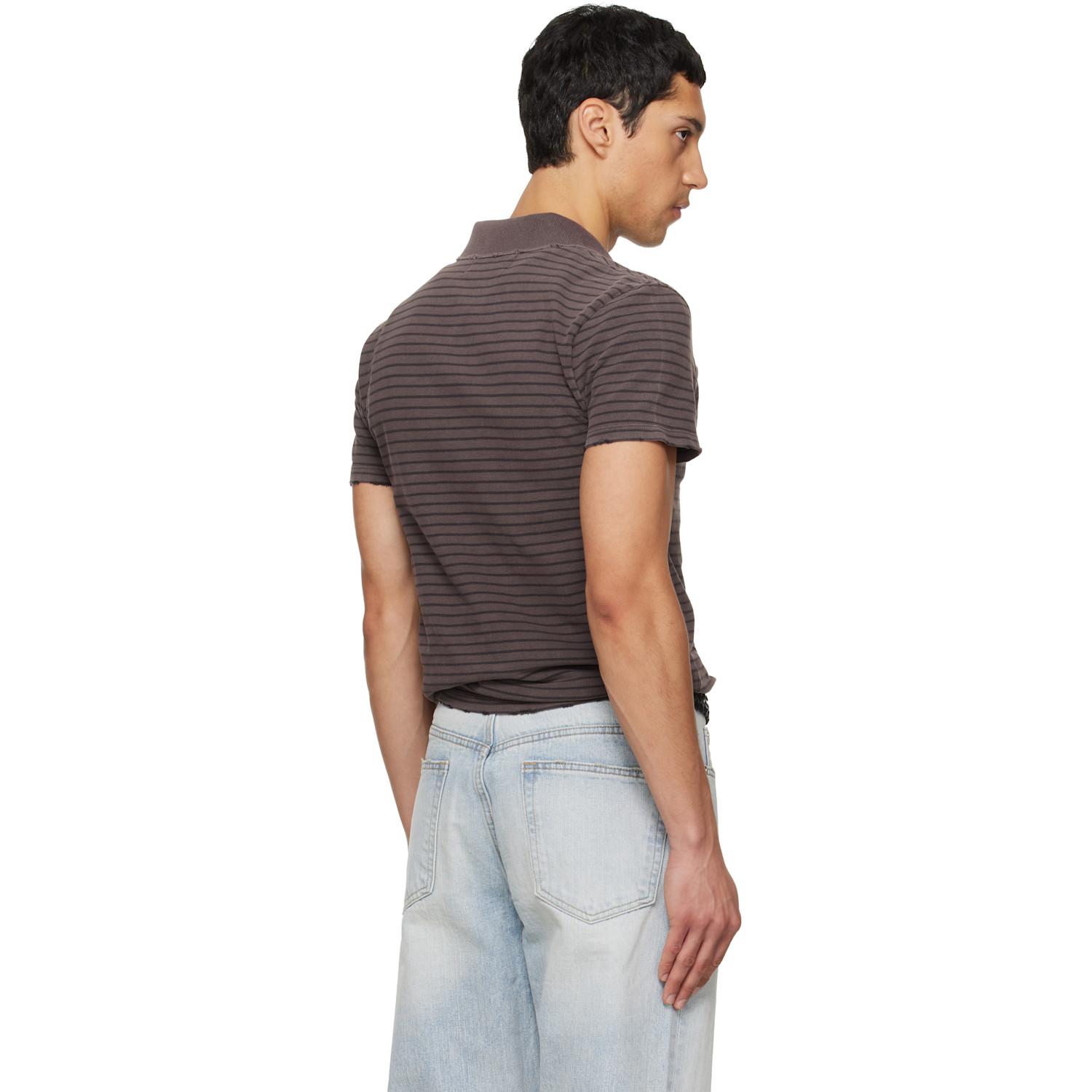 Tonywack Garment Dyed Stripe Pique Polo in Black for Men | Lyst