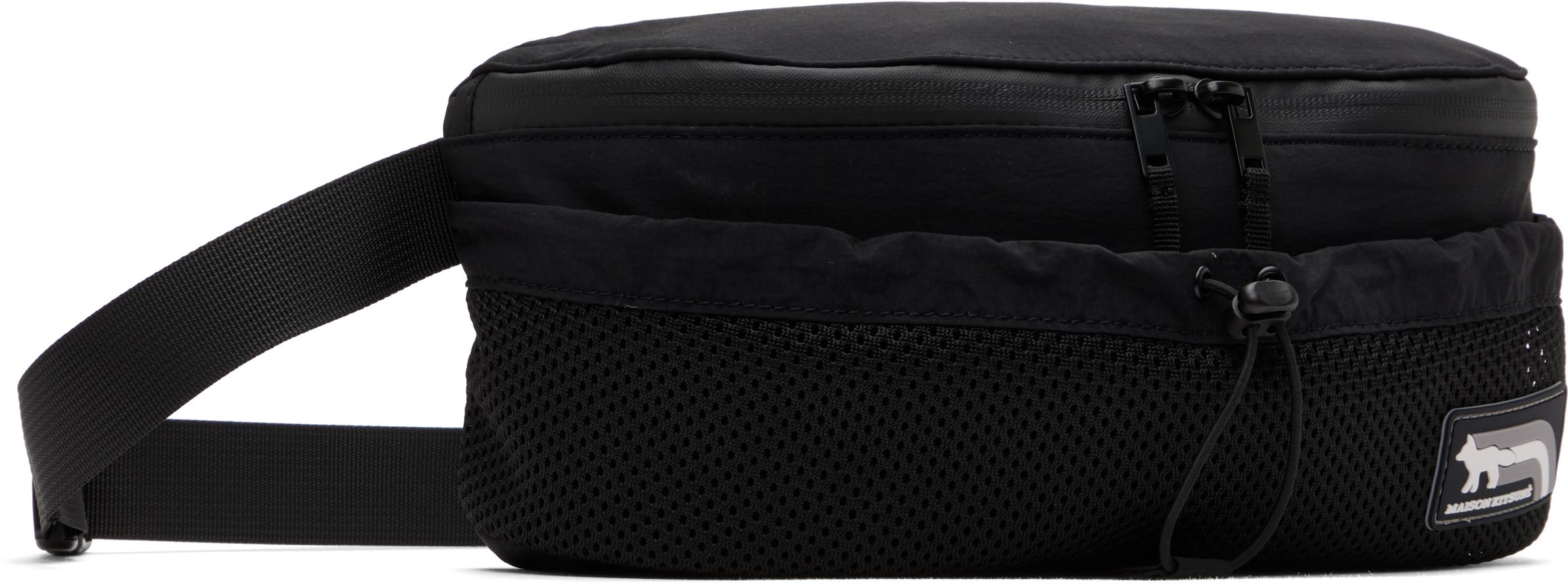 【関税&送料込】Maison Kitsune Black Nylon Belt Bag NYLON BUM BAG | Maison Kitsuné