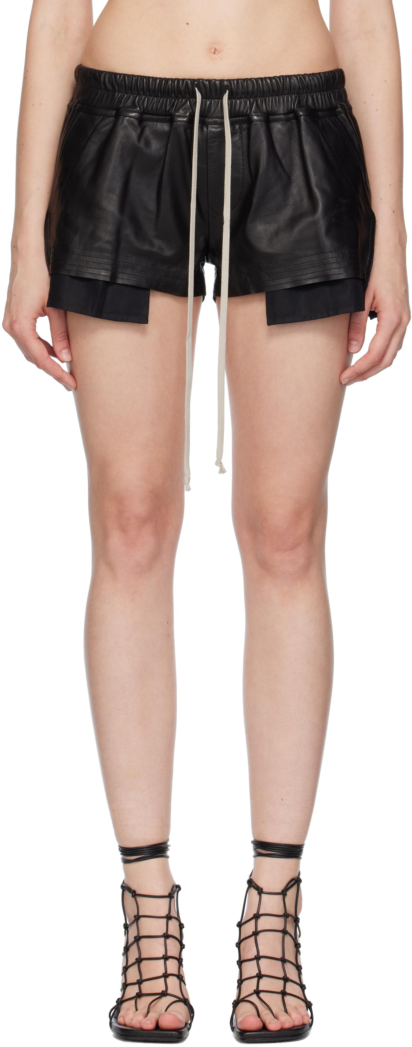 RICK OWENS ブラック Concordians Fog ボクサー　正規品 Rick Owens Concordians Fog Boxers Leather Shorts in Black | Lyst