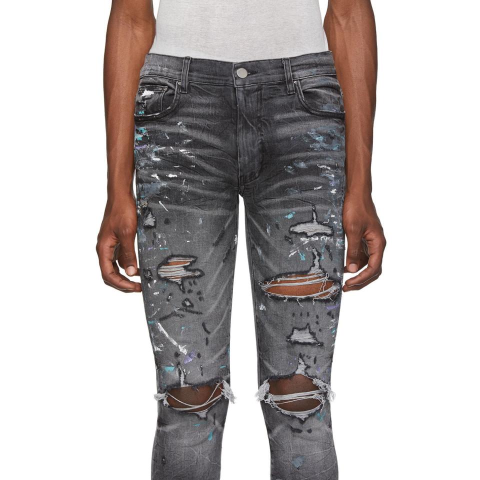 Verbazingwekkend Amiri Denim Grey Paint Splatter Jeans in Gray for Men - Lyst MU-05