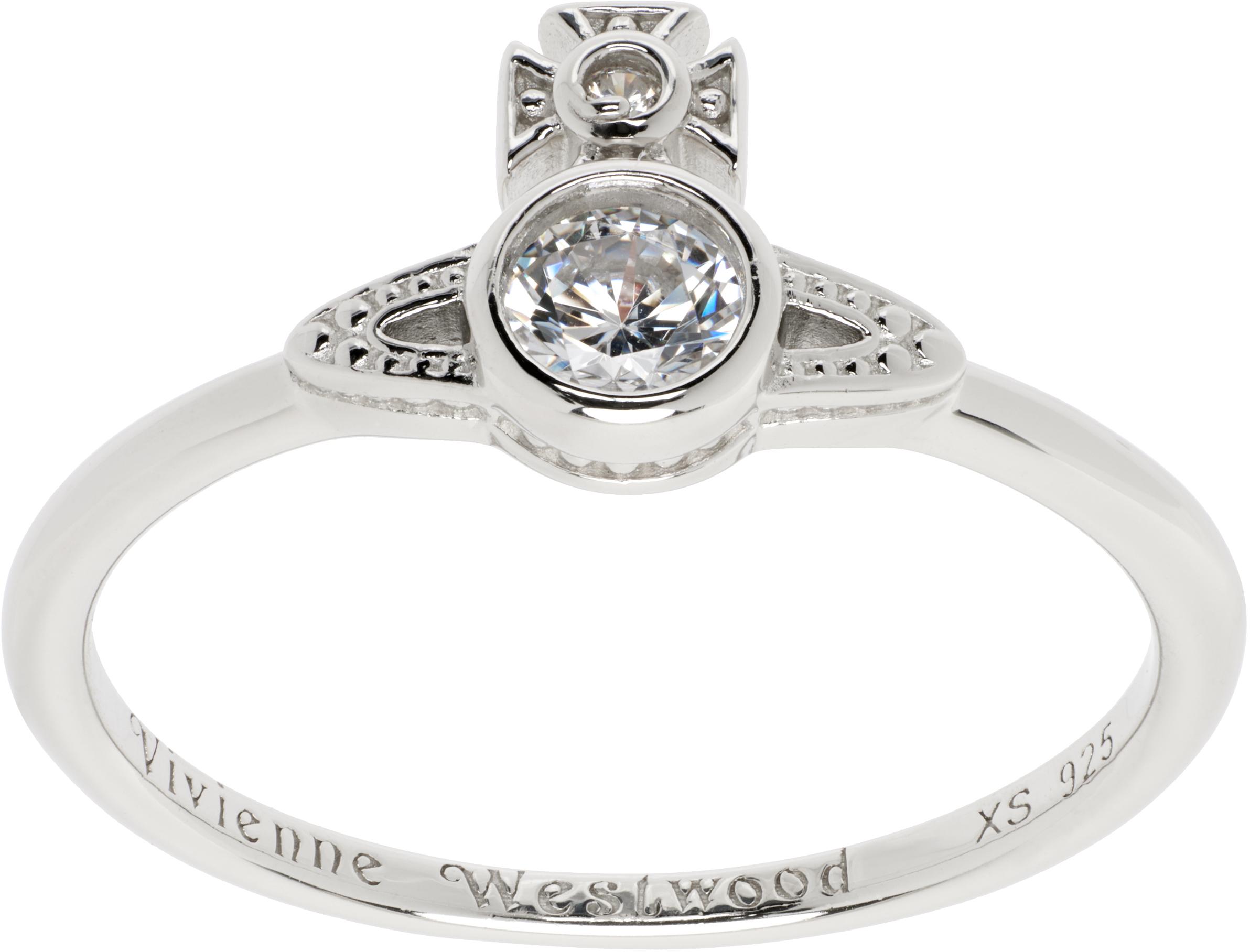 Vivienne Westwood メンズ メタリック シルバー London Orb リング リング