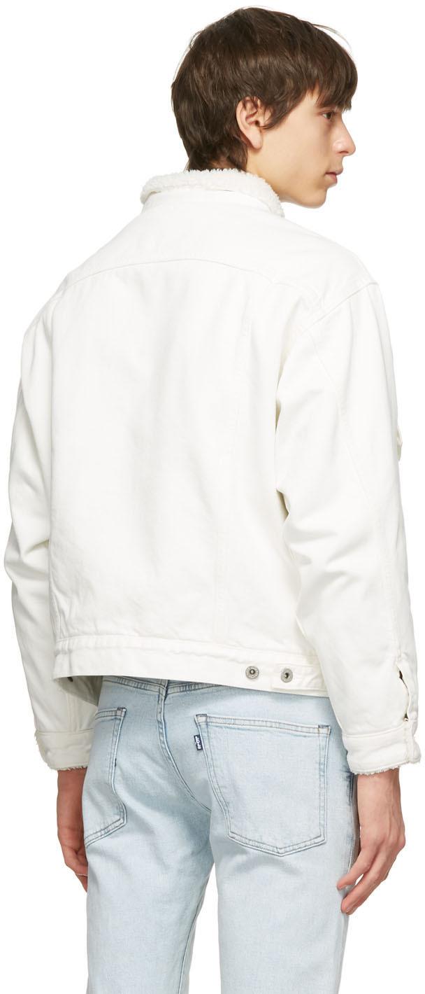 white denim sherpa jacket