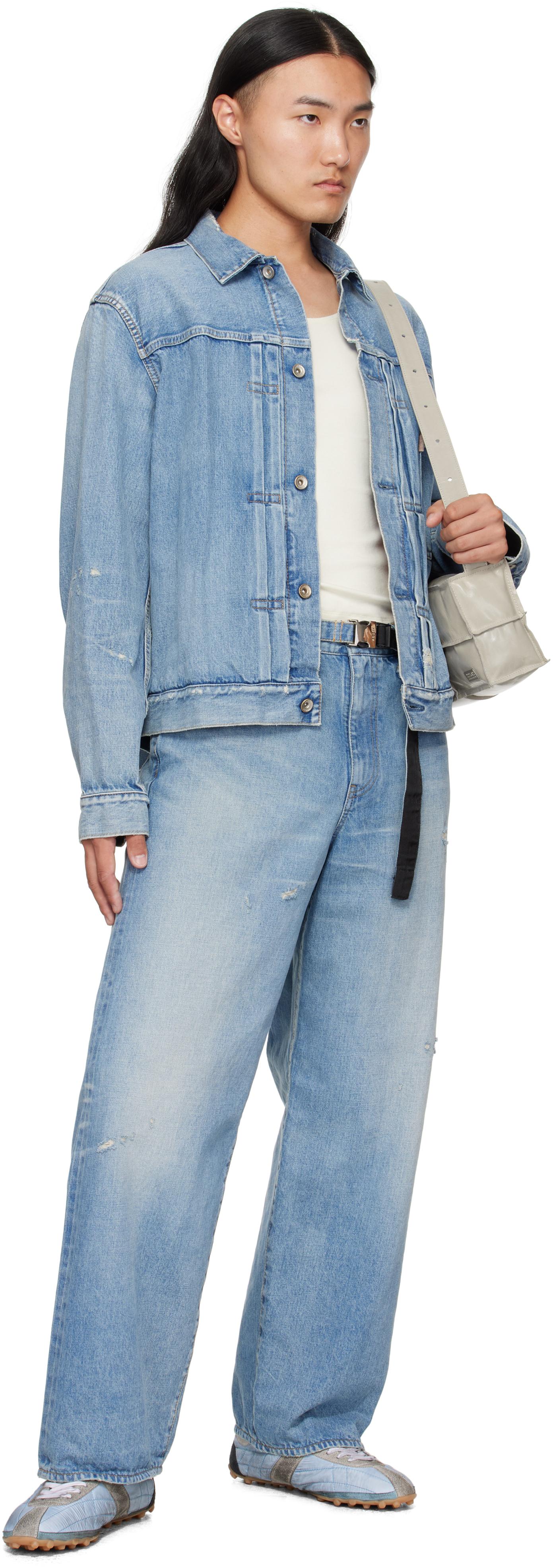 Sacai Beyondexx Belted Jeans in Blue for Men | Lyst