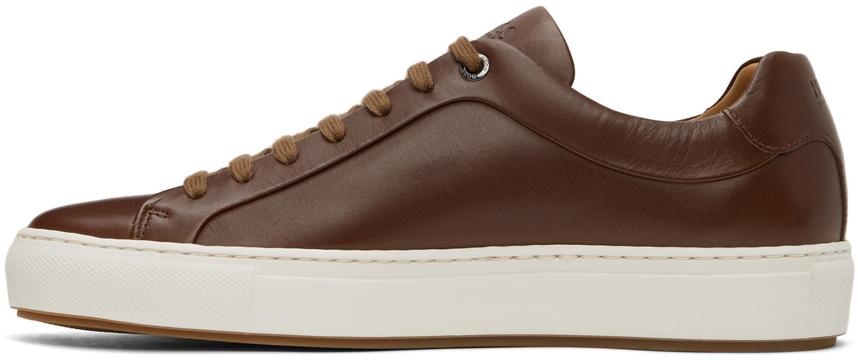 hugo boss brown leather sneakers