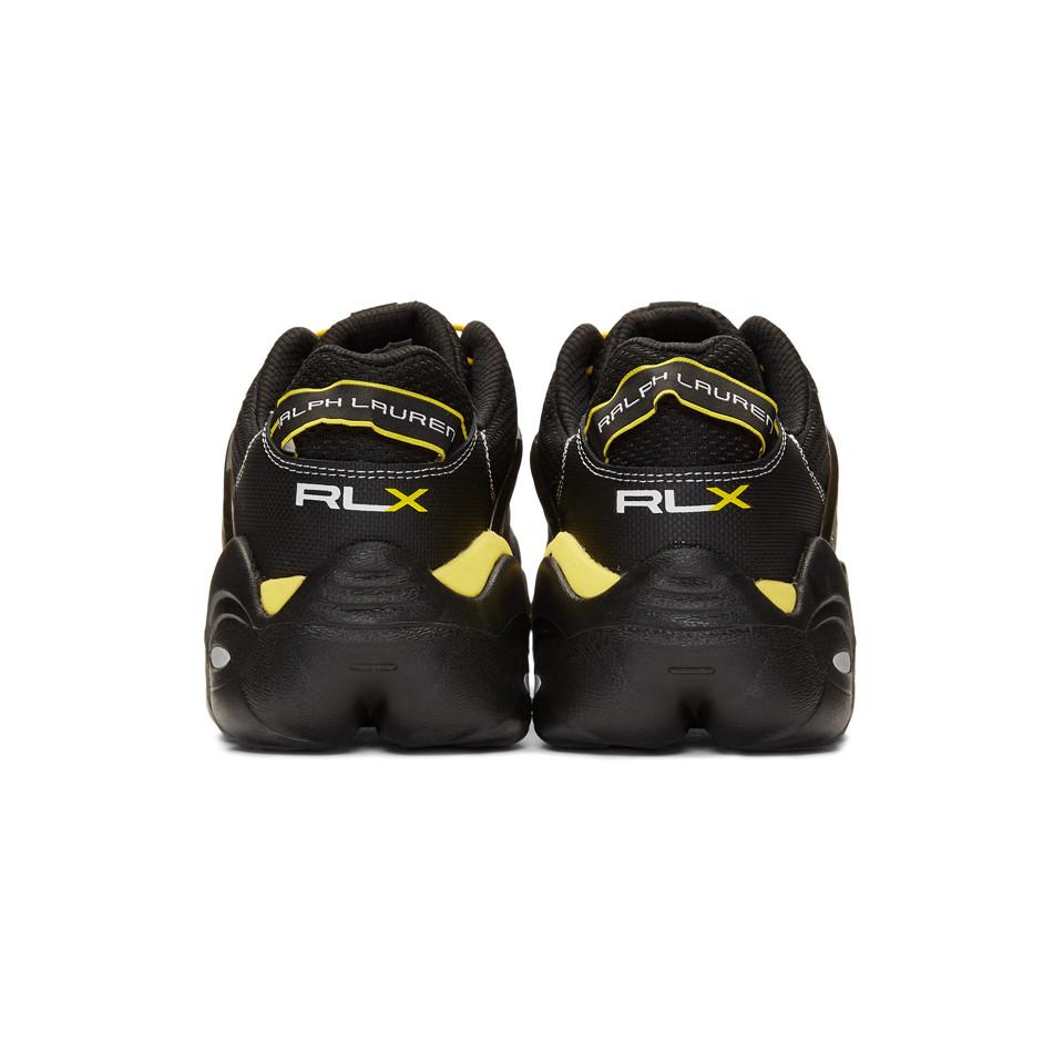 Polo Ralph Lauren Black And Yellow Rlx Tech Sneakers for Men | Lyst