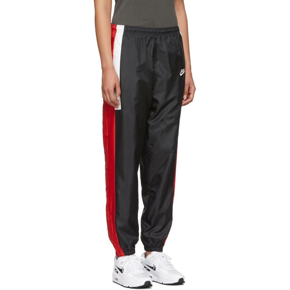 Nike Satin Black And Red Nsw Re-issue Track Pants - Lyst