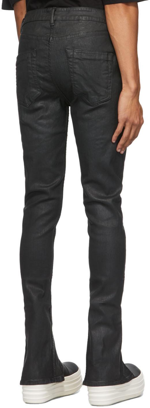 Rick Owens DRKSHDW Denim Black Slit Tyrone Jeans for Men | Lyst