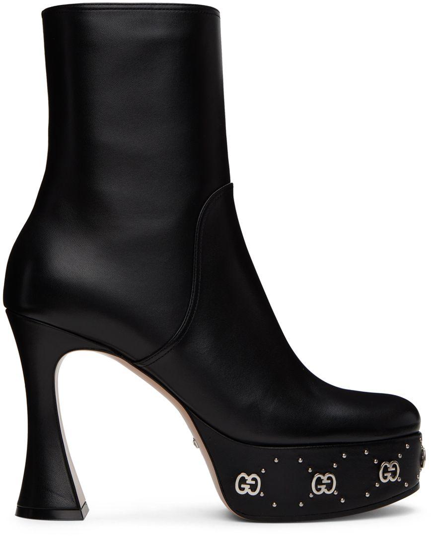 Gucci Platform Boot With GG Studs in Black | Lyst
