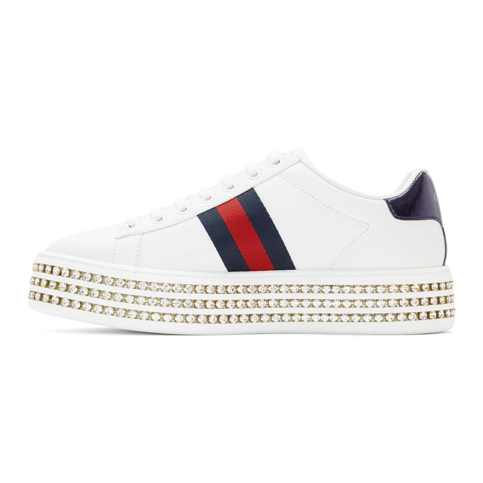 Gucci Leather Ace Embroidered Low-top 