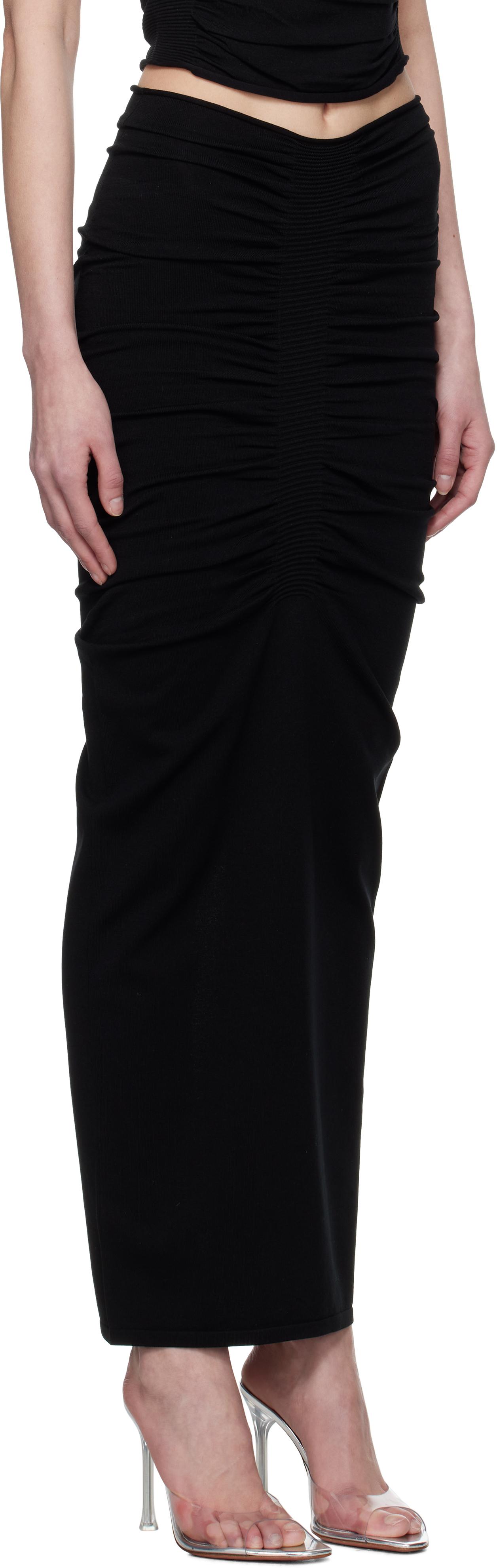 Alexander Wang Ruched Maxi Skirt in Black | Lyst
