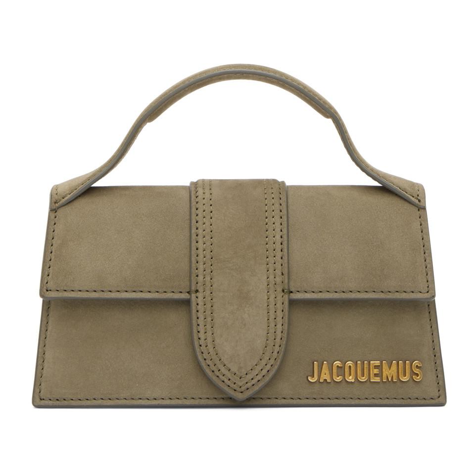 Jacquemus 'petit Bambino' Small Suede Top Handle Bag in Green | Lyst