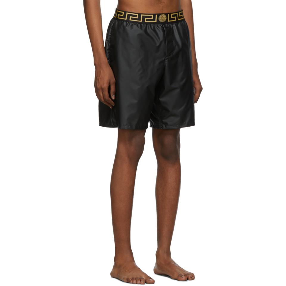 mens black versace swim shorts