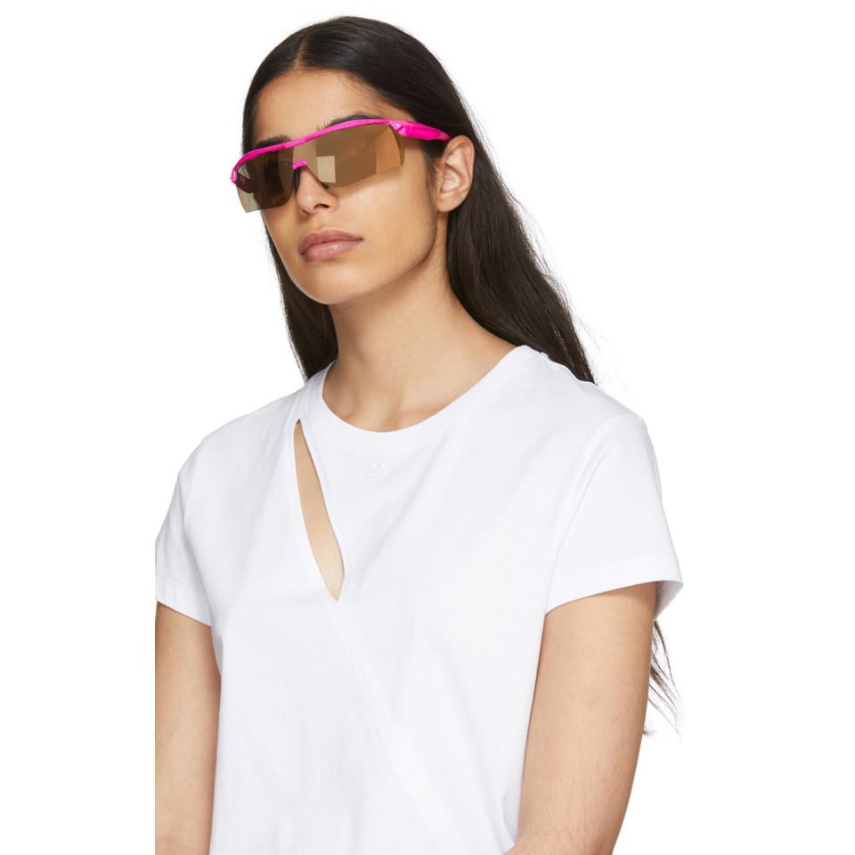 Stella McCartney Rubber Pink Runway Shield Sunglasses - Lyst