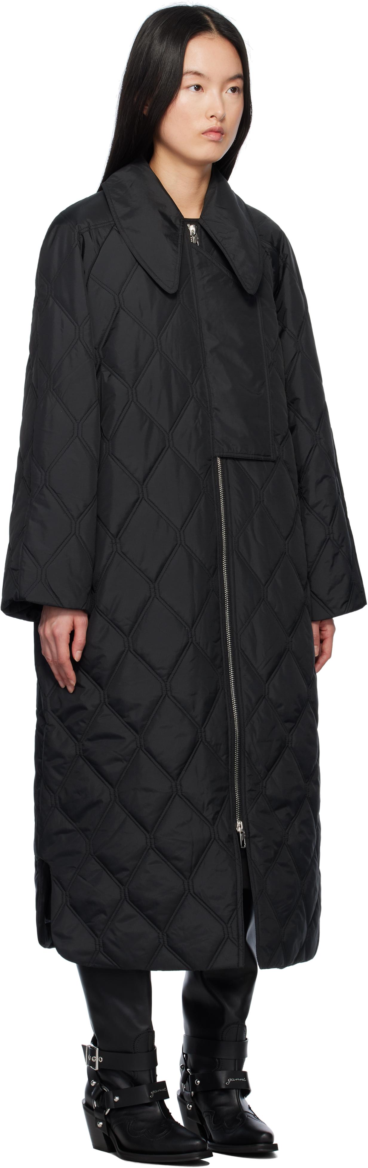 GANNI ガニー ウール混ブラック ロングコート レディース Ganni ロング