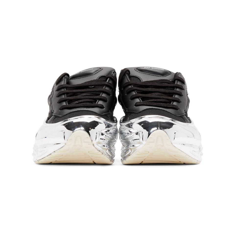 black & silver adidas originals edition ozweego sneakers