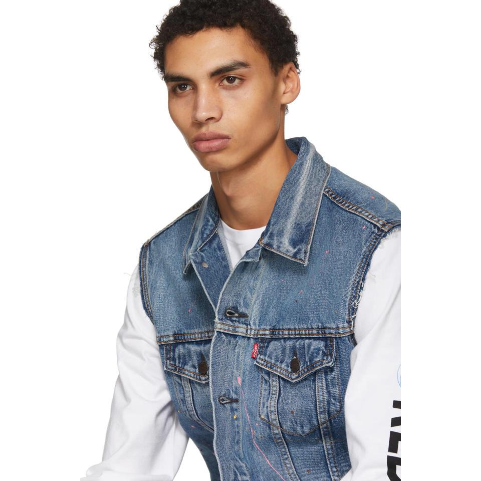 levi's denim trucker vest