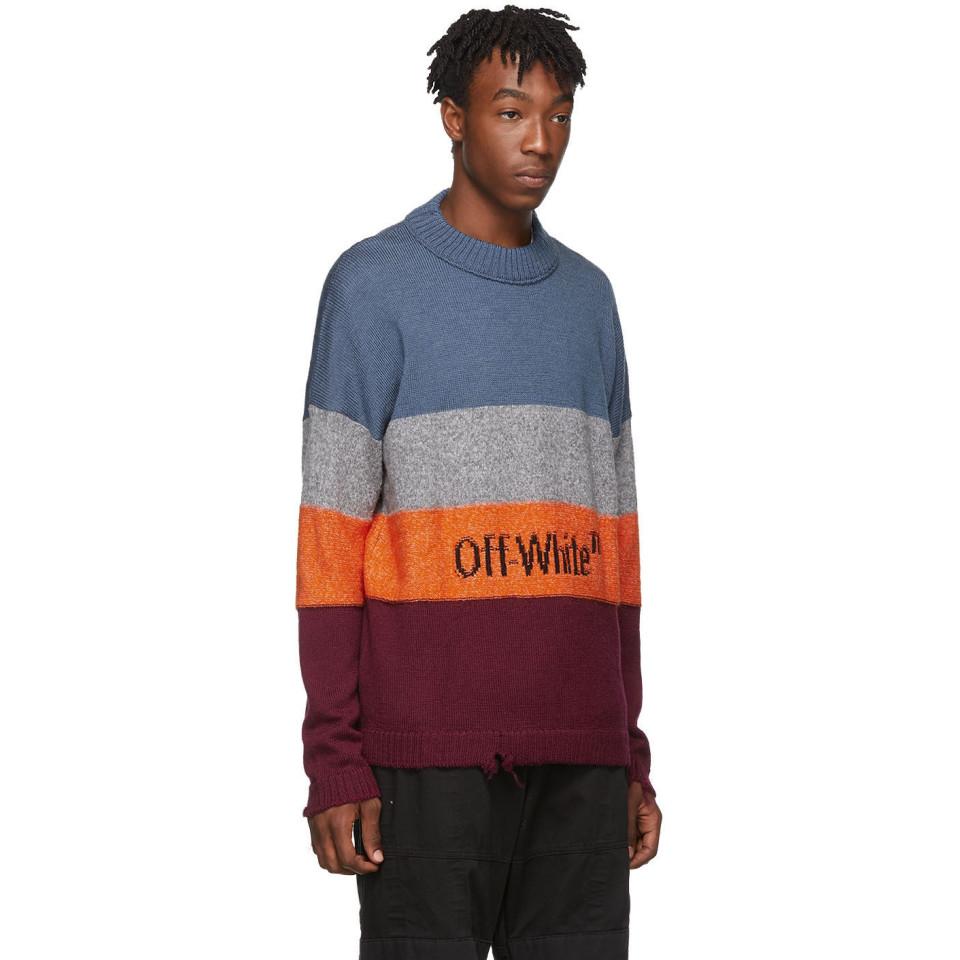 Off-White c/o Virgil Abloh Wool Orange And Black Logo Sweater for 