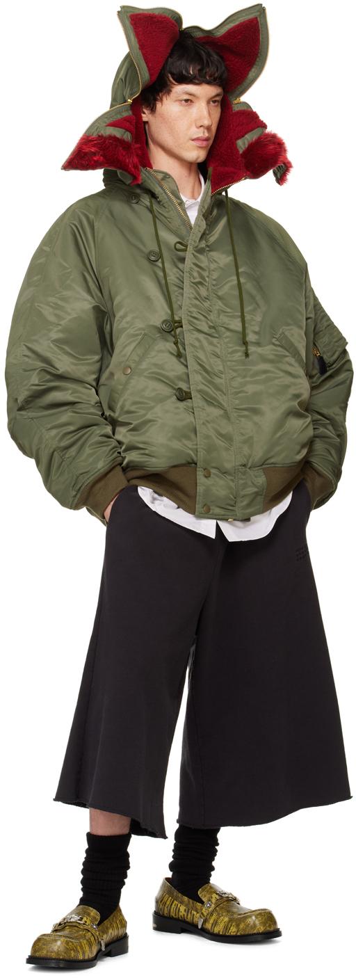 Doublet Petal Mouth Hood Bomber Jacket in Green for Men | Lyst UK