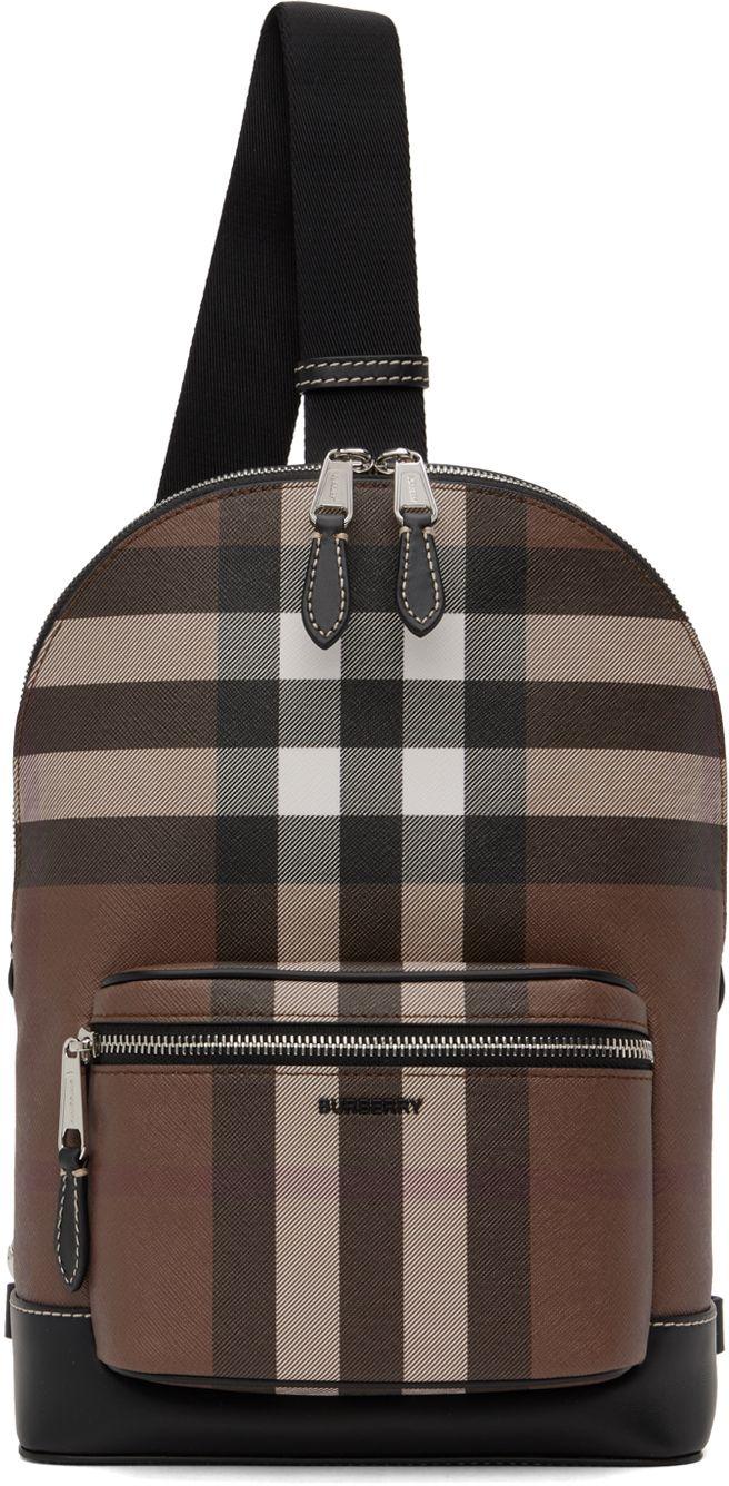 Burberry Brown Check Messenger Bag in Black for Men Lyst