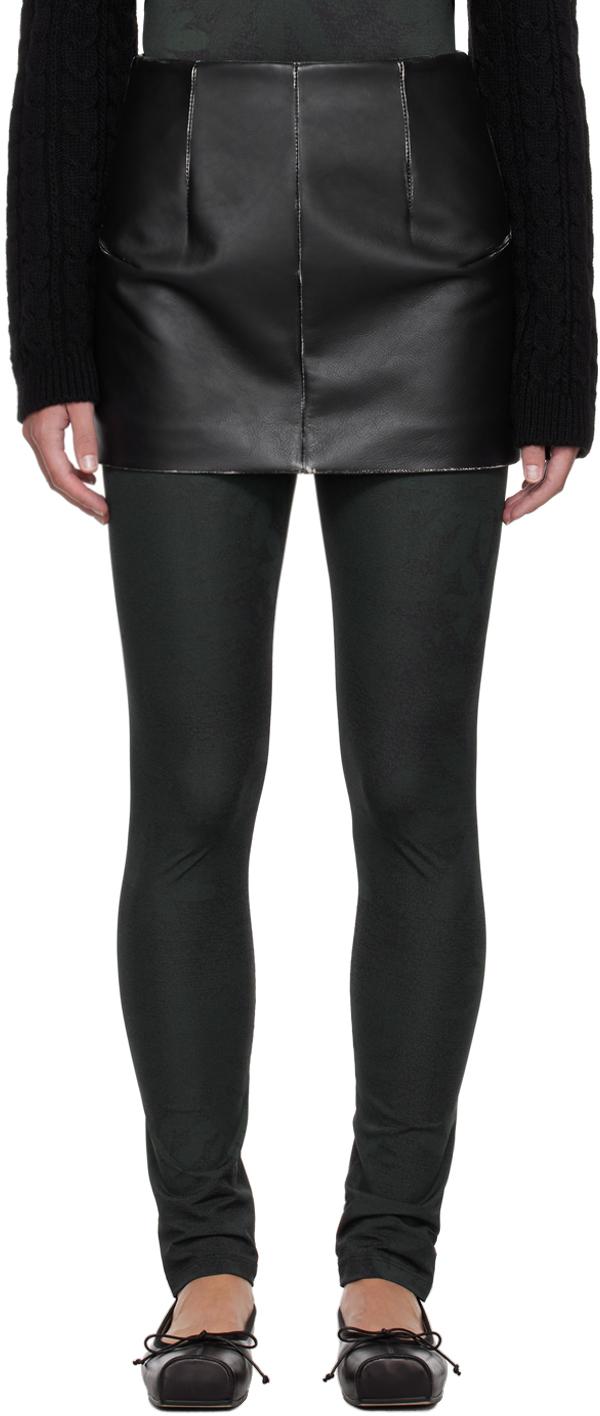 MM6 by Maison Martin Margiela レディース ブラック ダーツ レザー 