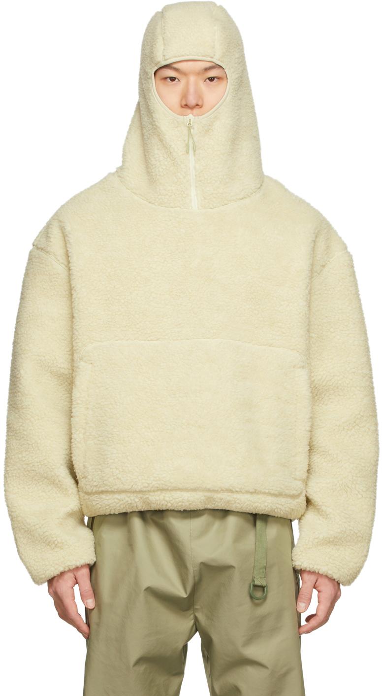 Entire studios Off-white Fleece Fluffy Hoodie in Natural for Men