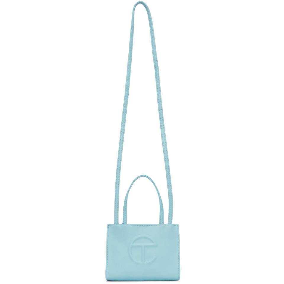 small blue telfar bolsa