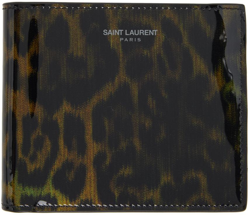 Saint Laurent Leopard Print East west Wallet in Black for Men Lyst