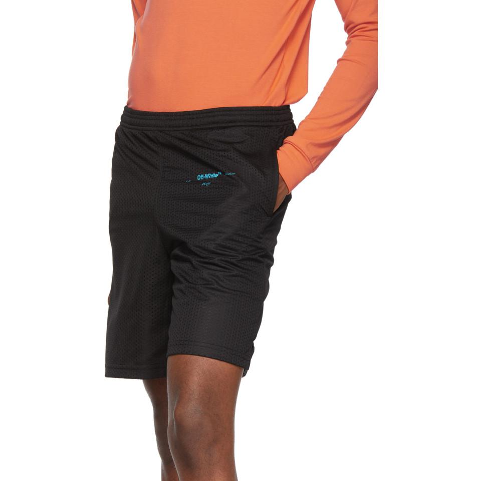 off white gradient mesh shorts