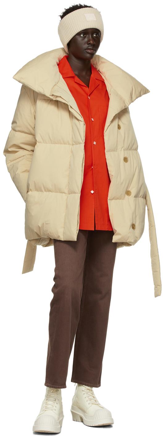 Acne Studios Cotton Beige Belted Puffer 