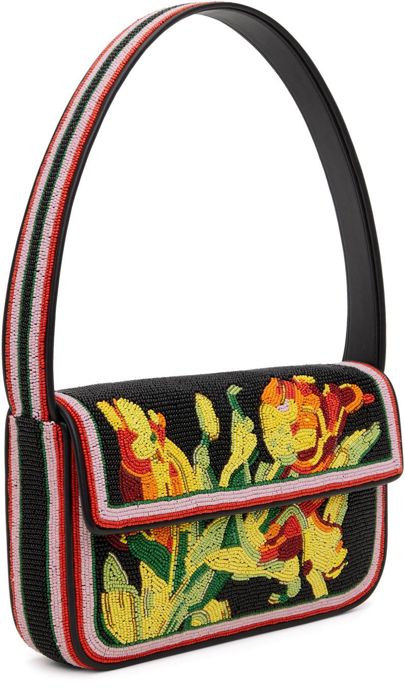 STAUD Black Tommy Beaded Bag Lyst UK