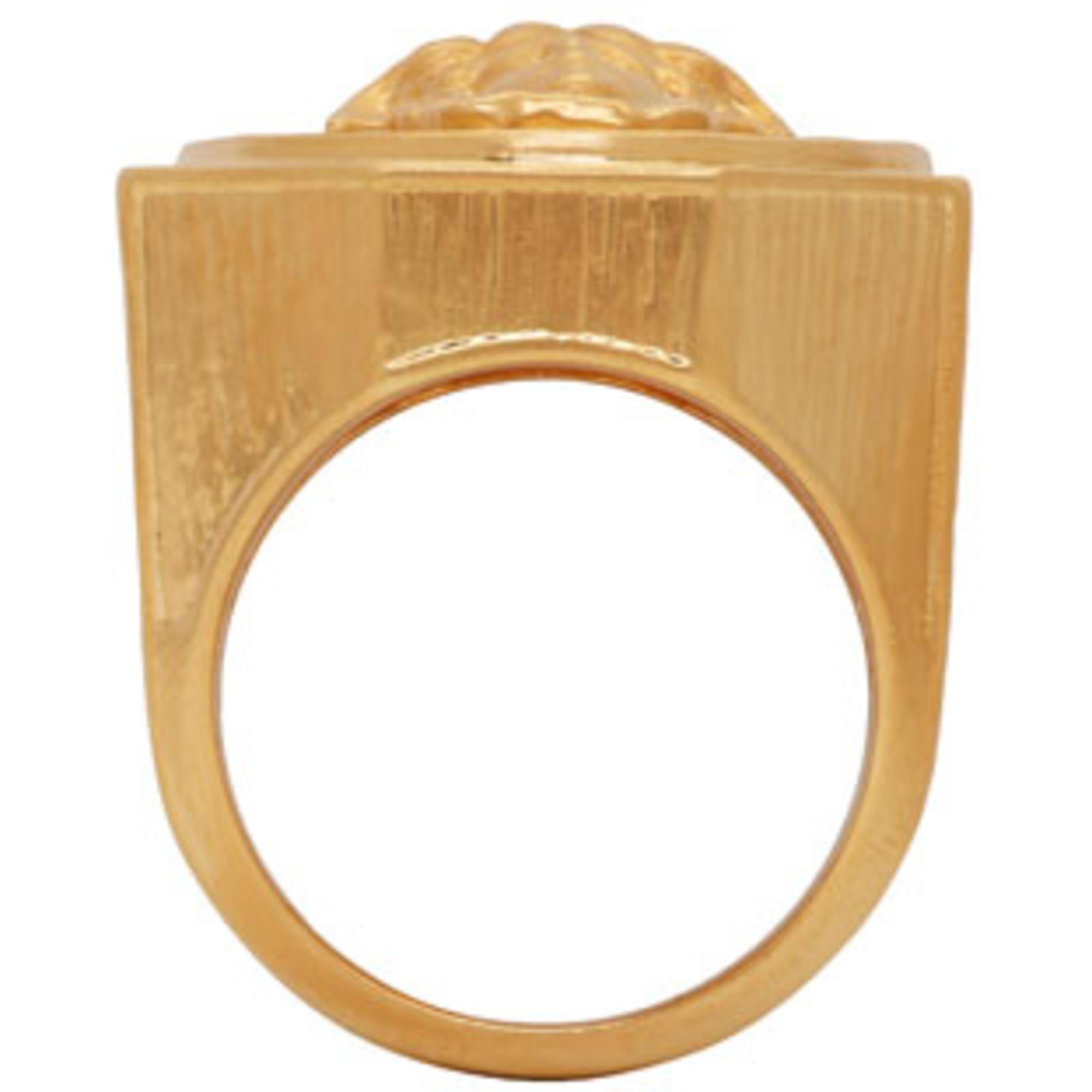 Versace Gold Octagonal Medusa Ring in Metallic for Men Lyst
