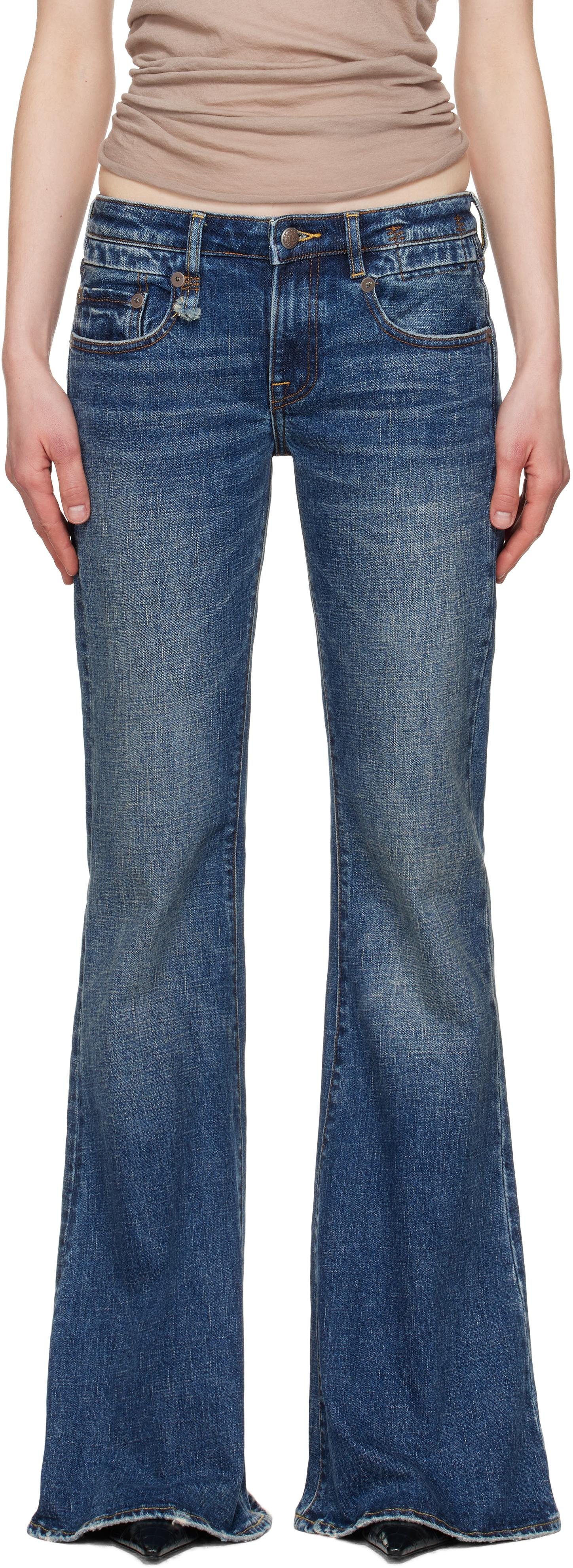 R13 Overflow Boy Flare Jeans in Blue | Lyst