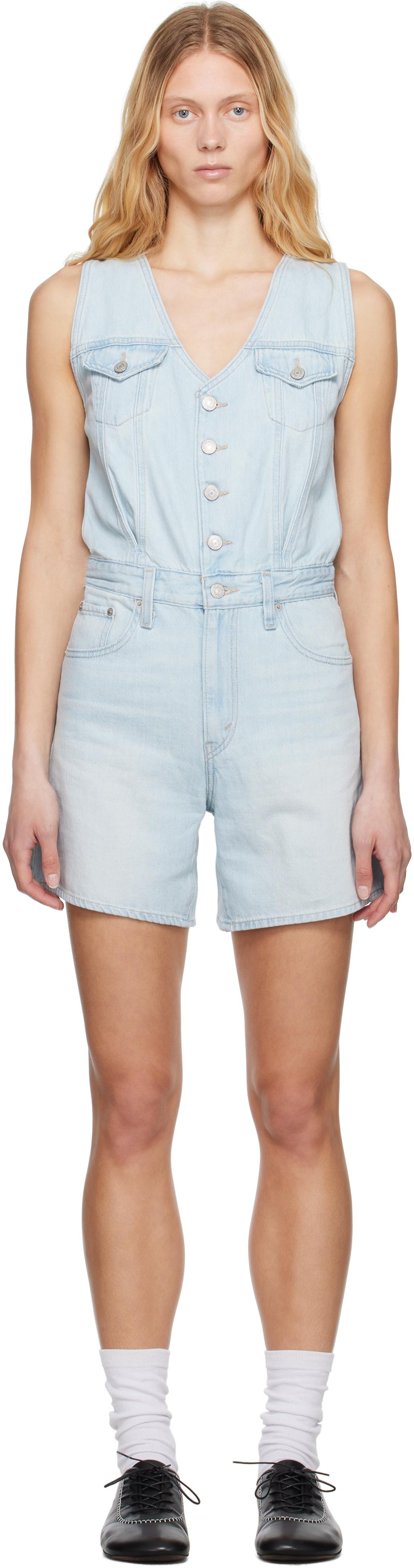 【関税込み】Levi's ブルー ベスト デニム ロンパース Levi's ブルー ベスト デニム ロンパース ブラック | Lyst