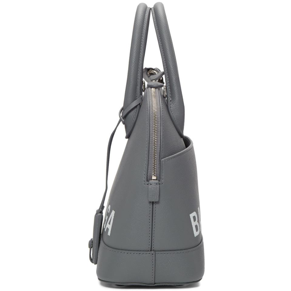 Balenciaga Grey Small Ville Top Handle Bag in Gray