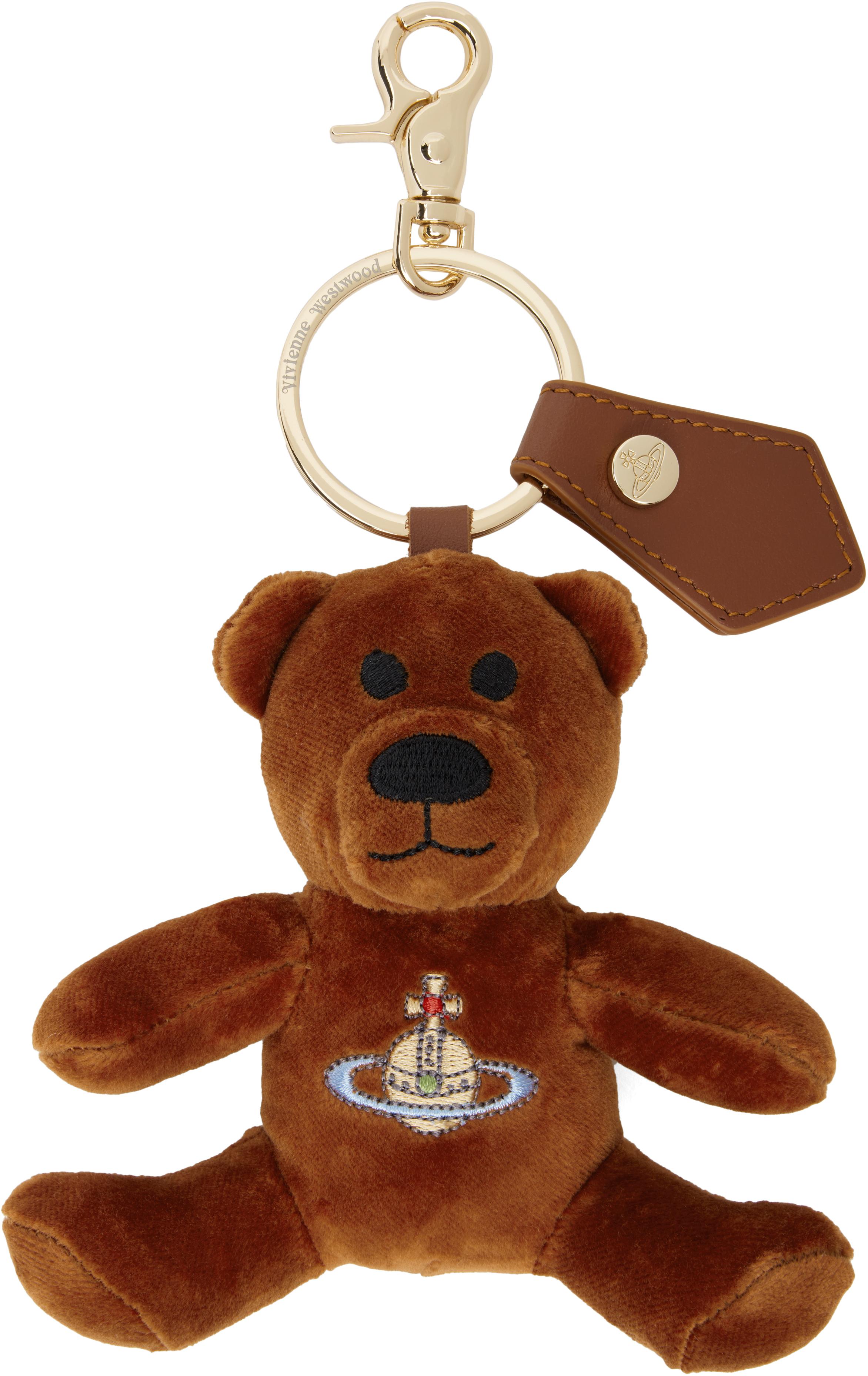 ★Vivienne Westwood★ 25SS Embroidered Logo Teddy Bear Keyri Vivienne Westwood Teddy Bear Keyring | Purple | FARFETCH