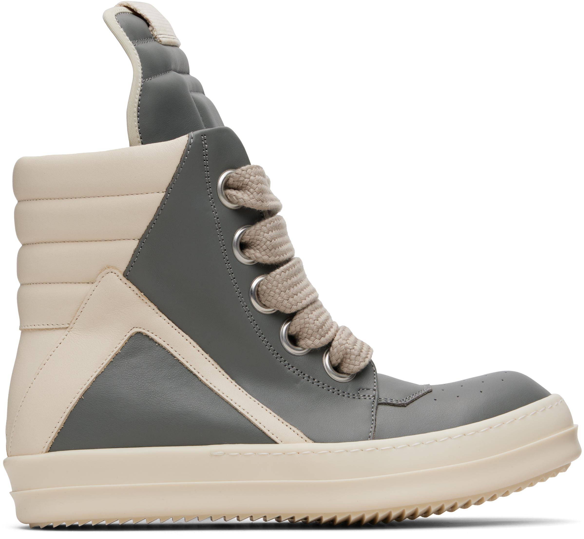 Rick Owens Concordians Jumbolace Geobasket Sneakers in Gray for