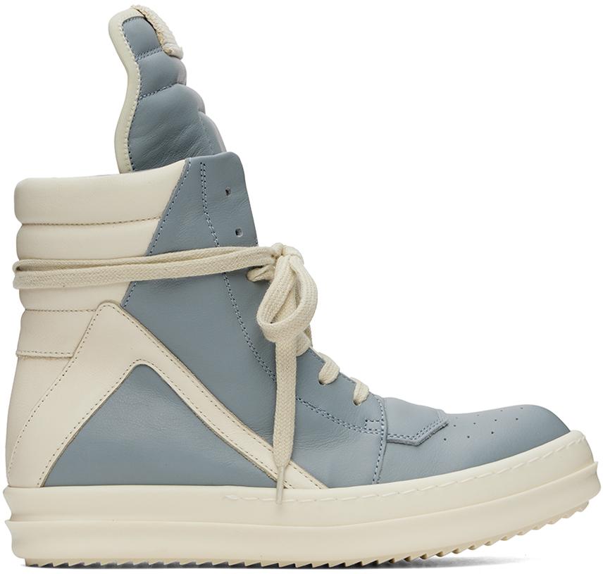 Rick Owens メンズ ブルー&オフホワイト Porterville Geobasket  