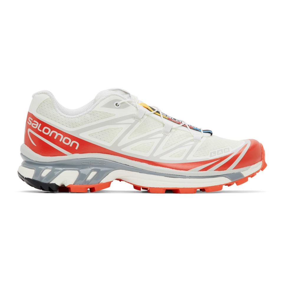 Salomon Canvas Off-white And Red Limited Edition Xt-6 Adv Sneakers for Men  | Lyst